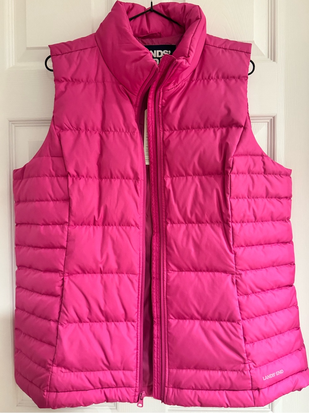 Lands' End Hot Pink Quilted Puffer Vest